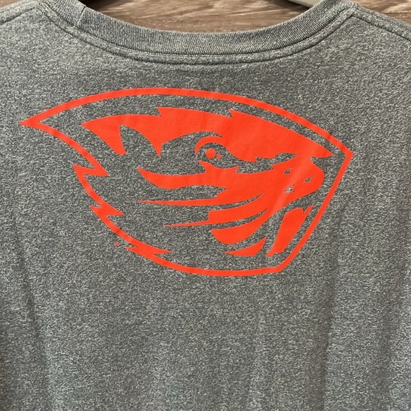 Nike Oregon State Beavers Drop-Tail T-Shirt Size Small Heathered Grey - Picture 4 of 5
